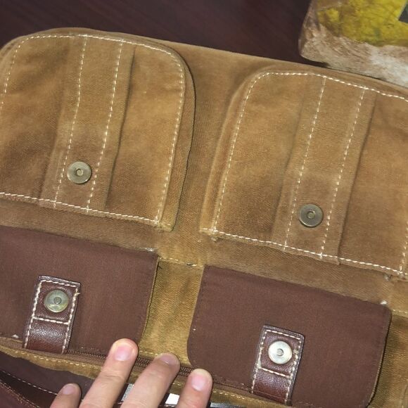 Caribbean Joe Let Go Velvet Messenger Bag in Tan Taupe - Picture 7 of 9